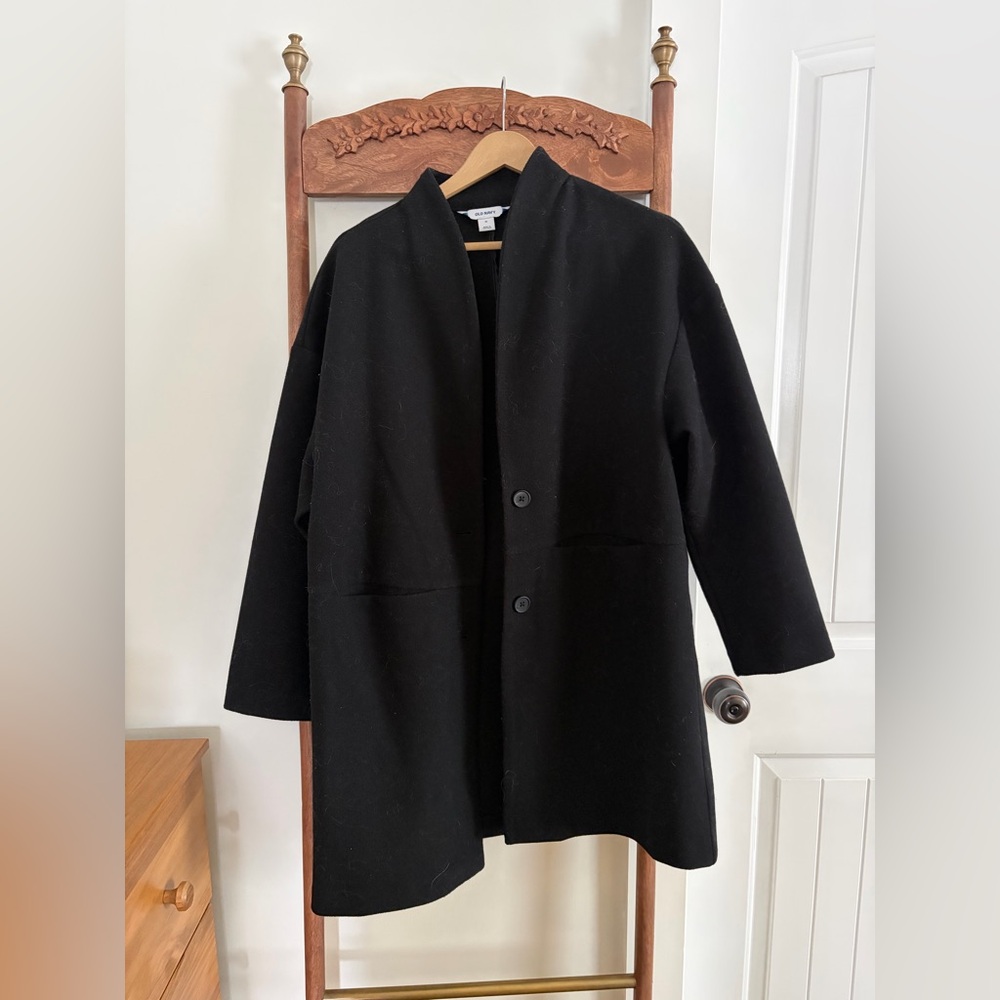 Old Navy Black Dad Button Pea Coat